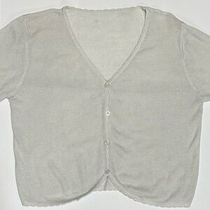 White Button-Up Cardigan